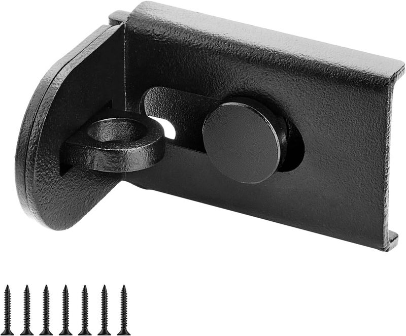 GMSP Sliding Door Lock, 90 Degree Door Hasp Latch Lock, Stainless Steel Security Right Angle Padlock with Screws for Push/Sliding/Barn Doors (1PC, Black) - Image 1